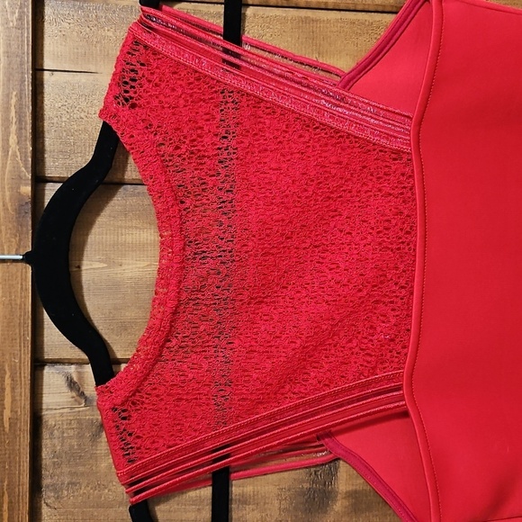 Dynamite Cherry Red Lace Racerback Tank Top Size S - Picture 5 of 11